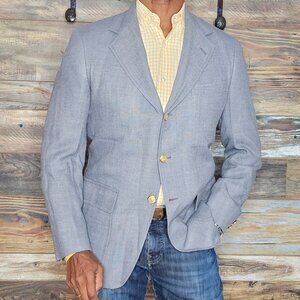 Vintage Hickey Freeman Wool Custom "HF" Gold Crested Buttons Blazer Jacket 40R